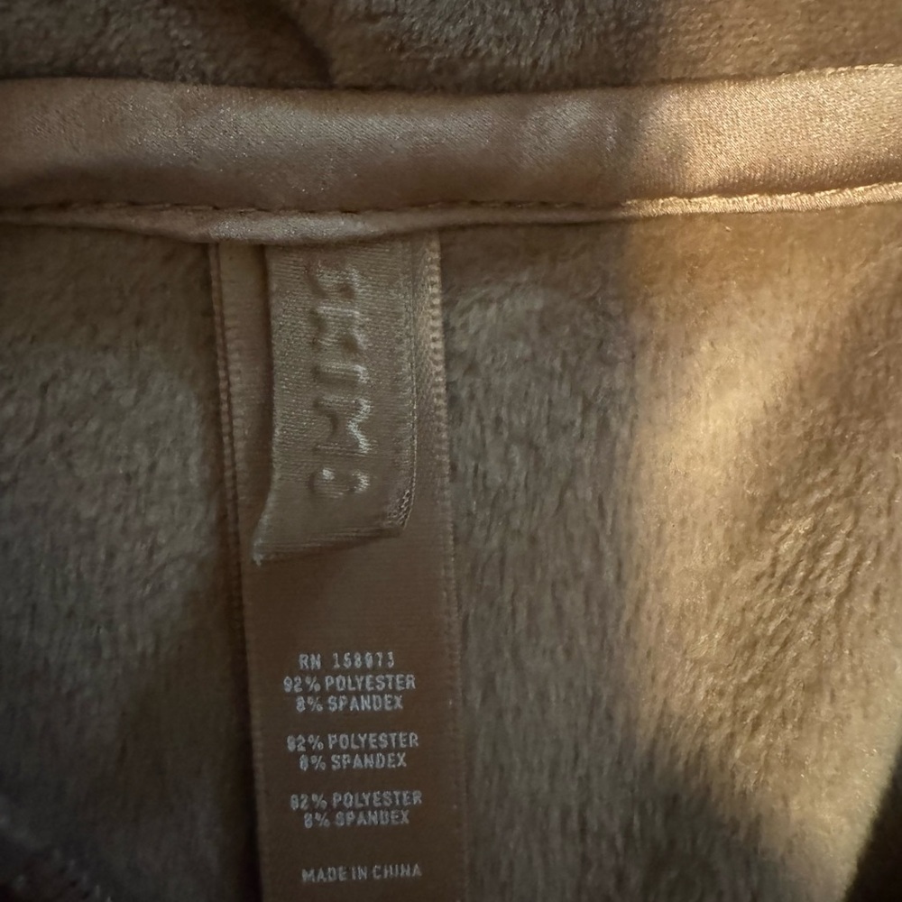 Skims teddy Velour Wide-Leg Lounge Pants - Taupe & crop hooded zip up - Picture 3 of 8